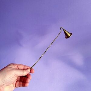Brass Candle Snuffer in Antique Finish - Twisted Handle